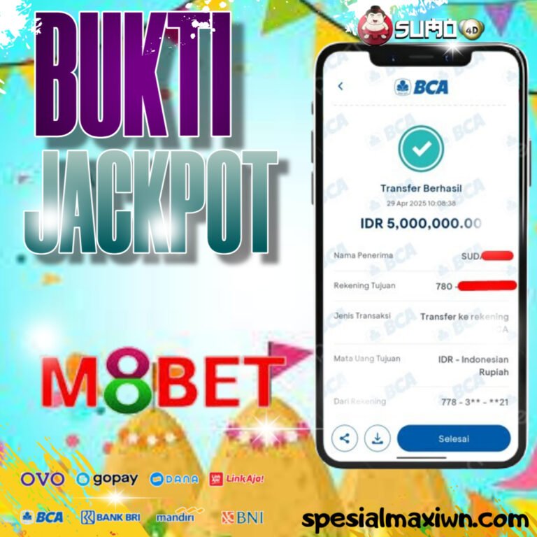 BUKTI KEMENANGAN JACKPOT MEMBER GAME M8 SPORT 29 APRIL 2025