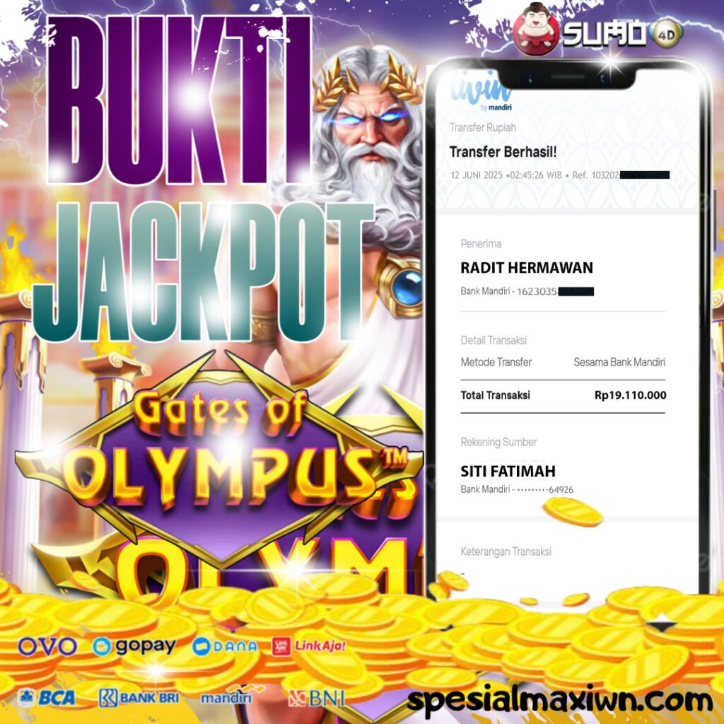 BUKTI KEMENANGAN JACKPOT PRAGMATIC PLAY 12 JUNI 2025