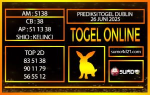 PREDIKSI TOGEL DUBLIN 26 JUNI 2025
