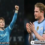 Pemain Napoli, Scott McTominay (kiri) & Kevin De Bruyne (kanan)