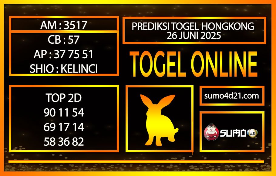 PREDIKSI TOGEL HONGKONG 26 JUNI 2025