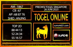 PREDIKSI TOGEL SINGAPORE 26 JUNI 2025