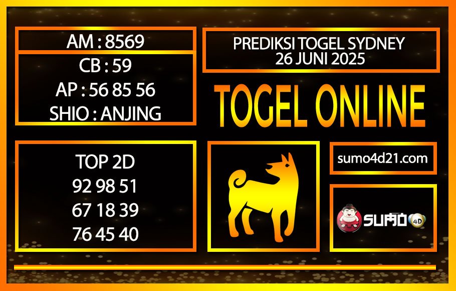 PREDIKSI TOGEL SYDNEY 26 JUNI 2025