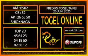 PREDIKSI TOGEL TAIPEI 26 JUNI 2025
