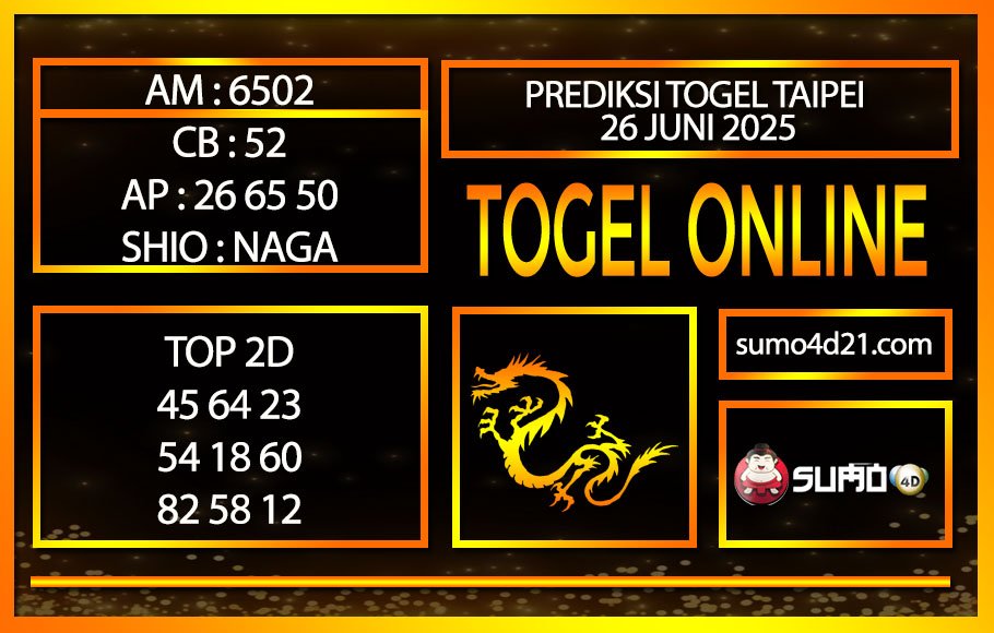 PREDIKSI TOGEL TAIPEI 26 JUNI 2025