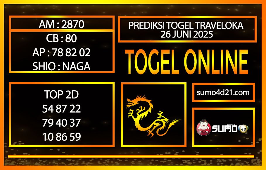 PREDIKSI TOGEL TRAVELOKA 26 JUNI 2025